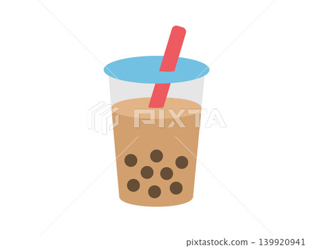 一張木薯奶茶圖示的插圖。 一張木薯奶茶圖示的插圖。 139920941