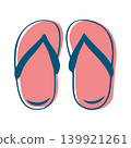 Pink Flip Flops Doodle Drawing Clipart Art 139921261