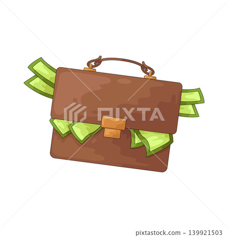 Illustration of Briefcase with Cash 139921503