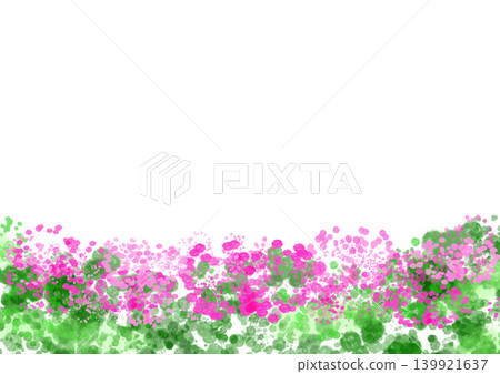 Floral and green background illustration, white background 139921637