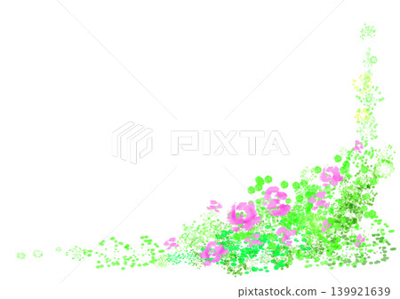 Floral and green background material, white background Floral and green background material, white background 139921639