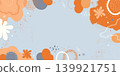 Abstract pastel background with organic fluid shapes, dots, and stationery elements. Hand drawn creative backdrop with copy space for school, office, or packaging design. 139921751
