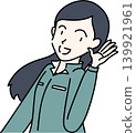 Illustration of a female worker listening attentively 139921961