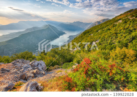 Amazing view of the Bay of Kotor in Montenegro. 139922028