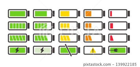 充電和電池的向量圖 139922185