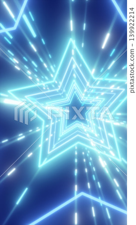 Bright blue neon star tunnel with glowing lines and motion streaks, creating a dynamic futuristic portal effect Bright blue neon star tunnel with glowing lines and motion streaks, creating a dynamic futuristic portal effect 139922214