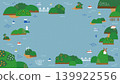 Sea and island landscape illustration - background/frame material (landscape 16:9) 139922556