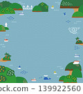 Sea and island landscape illustration - background/frame material (square) 139922560