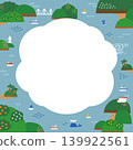 Sea and island landscape illustration - background/frame material (square) 139922561