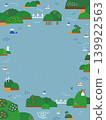 Illustration of a seascape with islands - background and frame material (vertical orientation) 139922563