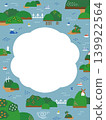Illustration of a seascape with islands - background and frame material (vertical orientation) 139922564