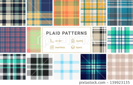 Festive tartan pattern collection for Thanksgiving branding. The pack unifies packaging, marketing, and visuals. Vector consistency ensures harmony. Festive tartan pattern collection for Thanksgiving branding. The pack unifies packaging, marketing, and visuals. Vector consistency ensures harmony. 139923135