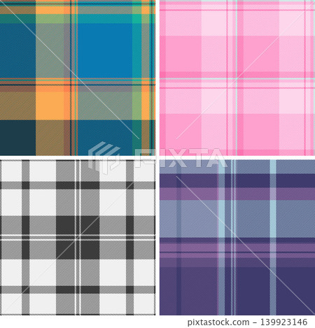 Summer plaid bundle created for clothing and decor projects. The pack supports casual shirts, dresses, blankets, and pillows. Vector clarity keeps details sharp. Summer plaid bundle created for clothing and decor projects. The pack supports casual shirts, dresses, blankets, and pillows. Vector clarity keeps details sharp. 139923146