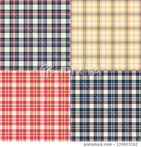 Plaid pack tailored for packaging of home goods. Coordinated tartan patterns unify product presentation. Seamless vectors repeat flawlessly. Plaid pack tailored for packaging of home goods. Coordinated tartan patterns unify product presentation. Seamless vectors repeat flawlessly. 139923162