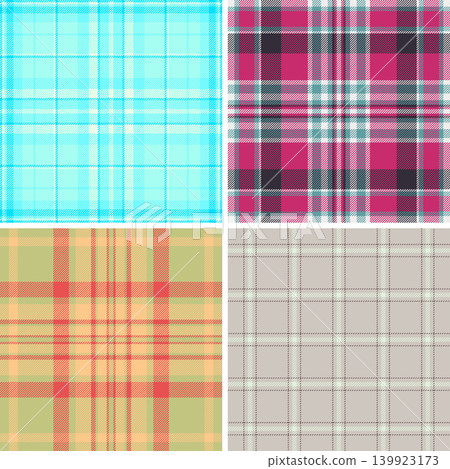 Plaid bundle for womens fashion marketing kits. Multiple tartan styles support lookbooks, branding, and e-commerce visuals. Vector files remain editable. Plaid bundle for womens fashion marketing kits. Multiple tartan styles support lookbooks, branding, and e-commerce visuals. Vector files remain editable. 139923173