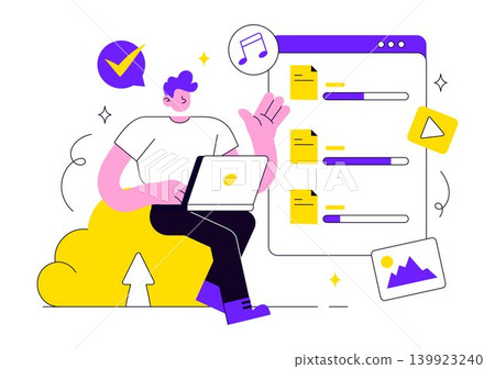 Upload Document Vector Illustration Featuring Cloud Storage, File Sharing, Digital Data Transfer and Online Media Upload Design Upload Document Vector Illustration Featuring Cloud Storage, File Sharing, Digital Data Transfer and Online Media Upload Design 139923240