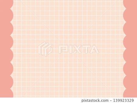 Beige grid background with side scallops Beige grid background with side scallops 139923329