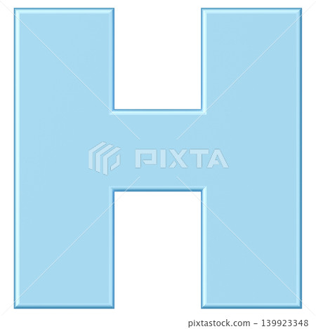 3D材質_字母_H_淺藍色 3D材質_字母_H_淺藍色 139923348