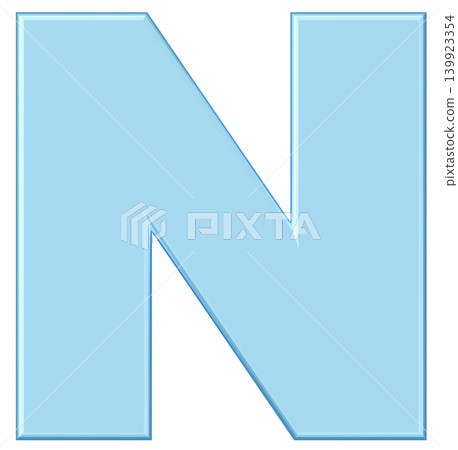 3D材質_字母_N_淺藍色 3D材質_字母_N_淺藍色 139923354