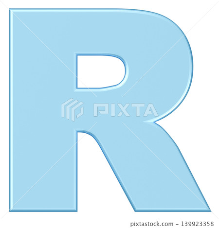 3D材質_字母_R_淺藍色 3D材質_字母_R_淺藍色 139923358