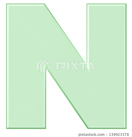 3D Material_Alphabet_N_Light Green 3D Material_Alphabet_N_Light Green 139923378