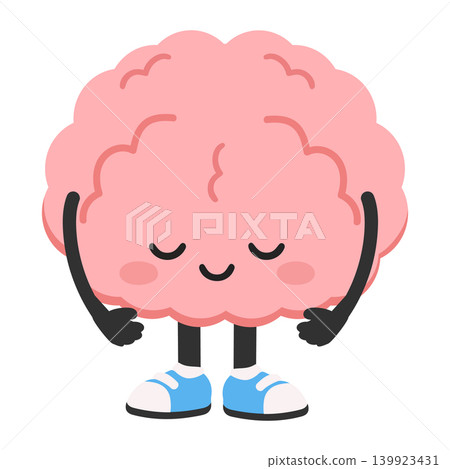 Cute Brain Character Bowing Politely Cute Brain Character Bowing Politely 139923431