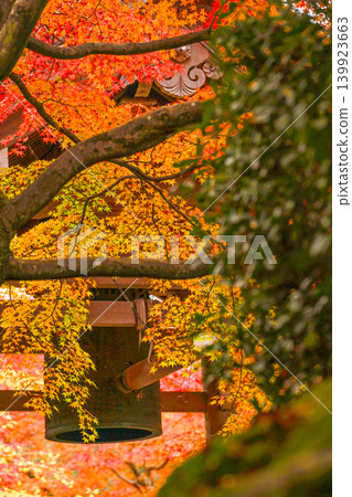 The bell tower of Jojakkoji Temple, surrounded by autumn leaves. The bell tower of Jojakkoji Temple, surrounded by autumn leaves. 139923663
