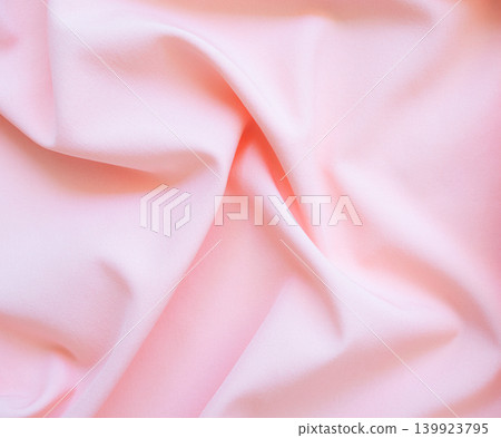 Background pink silk clouth wave abstract texture soft tablecloth cotton textile backdrop cosmetic beauty template presentation, silky velvet linen mockup cloth dress curtain backdrop clothing. Background pink silk clouth wave abstract texture soft tablecloth cotton textile backdrop cosmetic beauty template presentation, silky velvet linen mockup cloth dress curtain backdrop clothing. 139923795