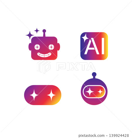 Artificial intelligence robotic logo Artificial intelligence robotic logo 139924428