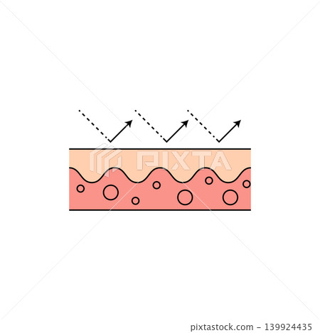 Human skin layers light reflection Human skin layers light reflection 139924435