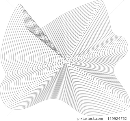 Liquid shape made of lines with blend effect. Modern design Liquid shape made of lines with blend effect. Modern design 139924762