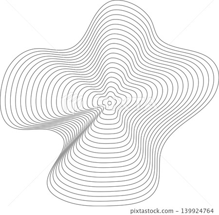 Liquid shape made of lines with blend effect. Modern design 139924764