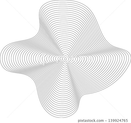 Liquid shape made of lines with blend effect. Modern design 139924765