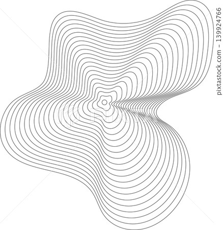 Liquid shape made of lines with blend effect. Modern design Liquid shape made of lines with blend effect. Modern design 139924766