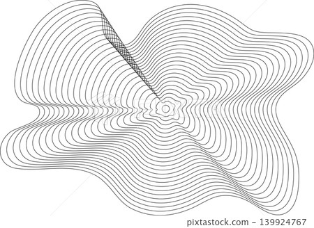 Liquid shape made of lines with blend effect. Modern design Liquid shape made of lines with blend effect. Modern design 139924767