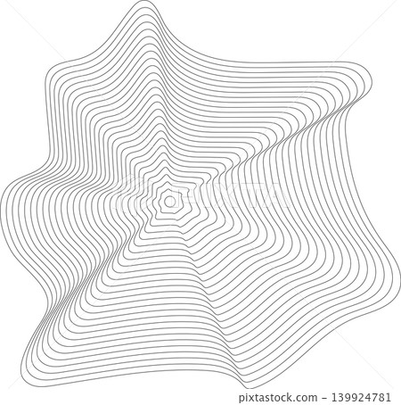 Liquid shape made of lines with blend effect. Modern design 139924781