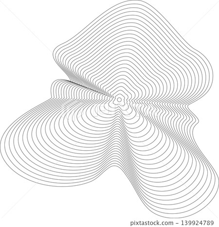 Liquid shape made of lines with blend effect. Modern design 139924789