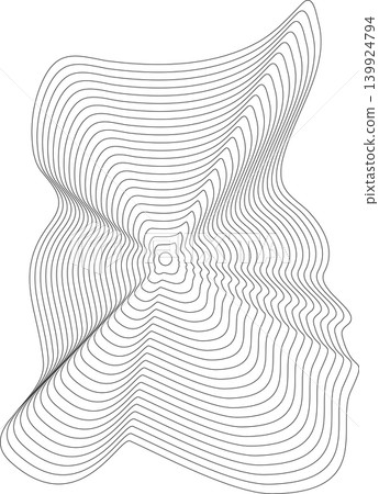 Liquid shape made of lines with blend effect. Modern design 139924794