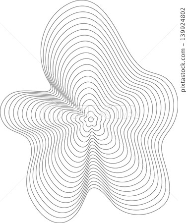 Liquid shape made of lines with blend effect. Modern design Liquid shape made of lines with blend effect. Modern design 139924802