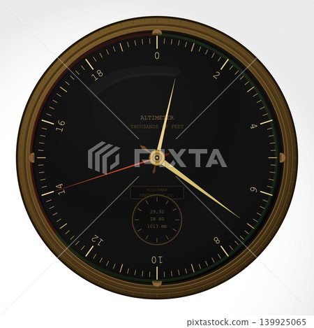 World War II aircraft altimeter dial with brass bezel World War II aircraft altimeter dial with brass bezel 139925065