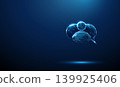 3D blue chat bubble and avatar icon. User communication, ai chat assistant, virtual agent dialogue, customer support service, social profile interaction, message concept 139925406
