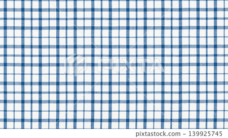 White cotton fabric texture with blue checkered pattern close up White cotton fabric texture with blue checkered pattern close up 139925745