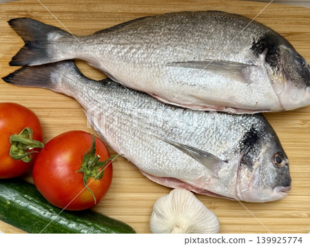 A close-up shot of raw fish, cooking delicious food at home. A close-up shot of raw fish, cooking delicious food at home. 139925774