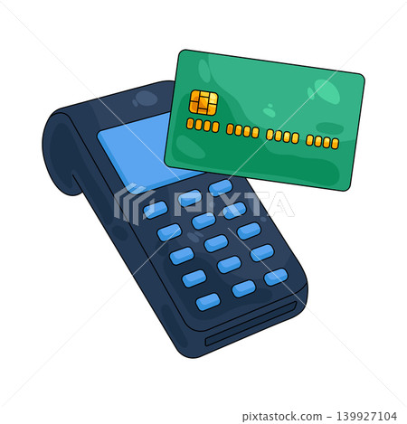 Illustration of pos terminal Illustration of pos terminal 139927104