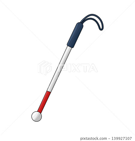 Illustration of white cane Illustration of white cane 139927107