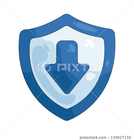 Illustration of download shield Illustration of download shield 139927138