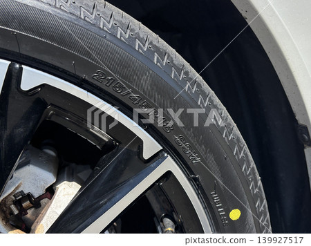 Tire sidewall size marking: 215/45R18 Tire sidewall size marking: 215/45R18 139927517