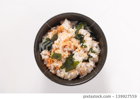 Salmon and seaweed rice Salmon and seaweed rice 139927559