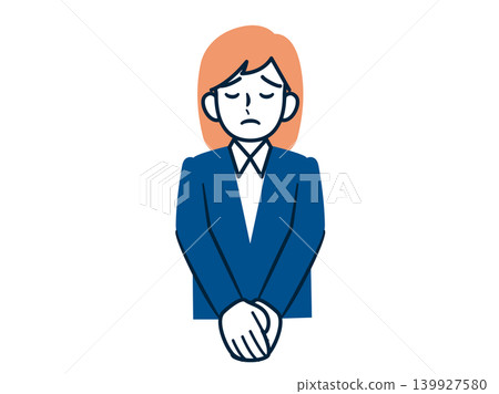 BM__ A woman apologizing and looking dejected BM__ A woman apologizing and looking dejected 139927580