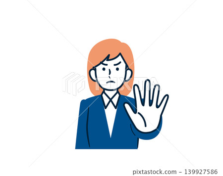 BM__女人正在做停車標誌 139927586